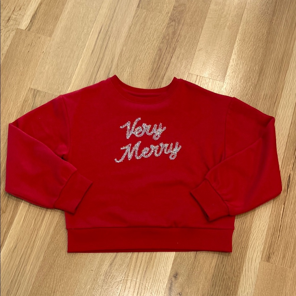 Cat & Jack Girl’s Red ‘Very Merry’ Sweater